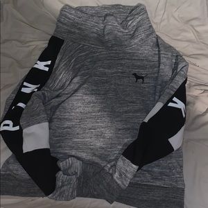 Victoria Secret Pink Grey Long Neck Hoodie